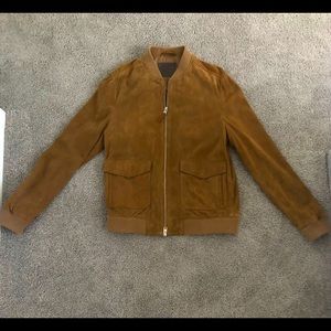 All Saints leather bomber jacket